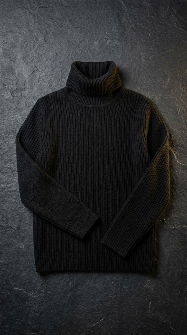 NOIR ribbed cashmere turtleneck