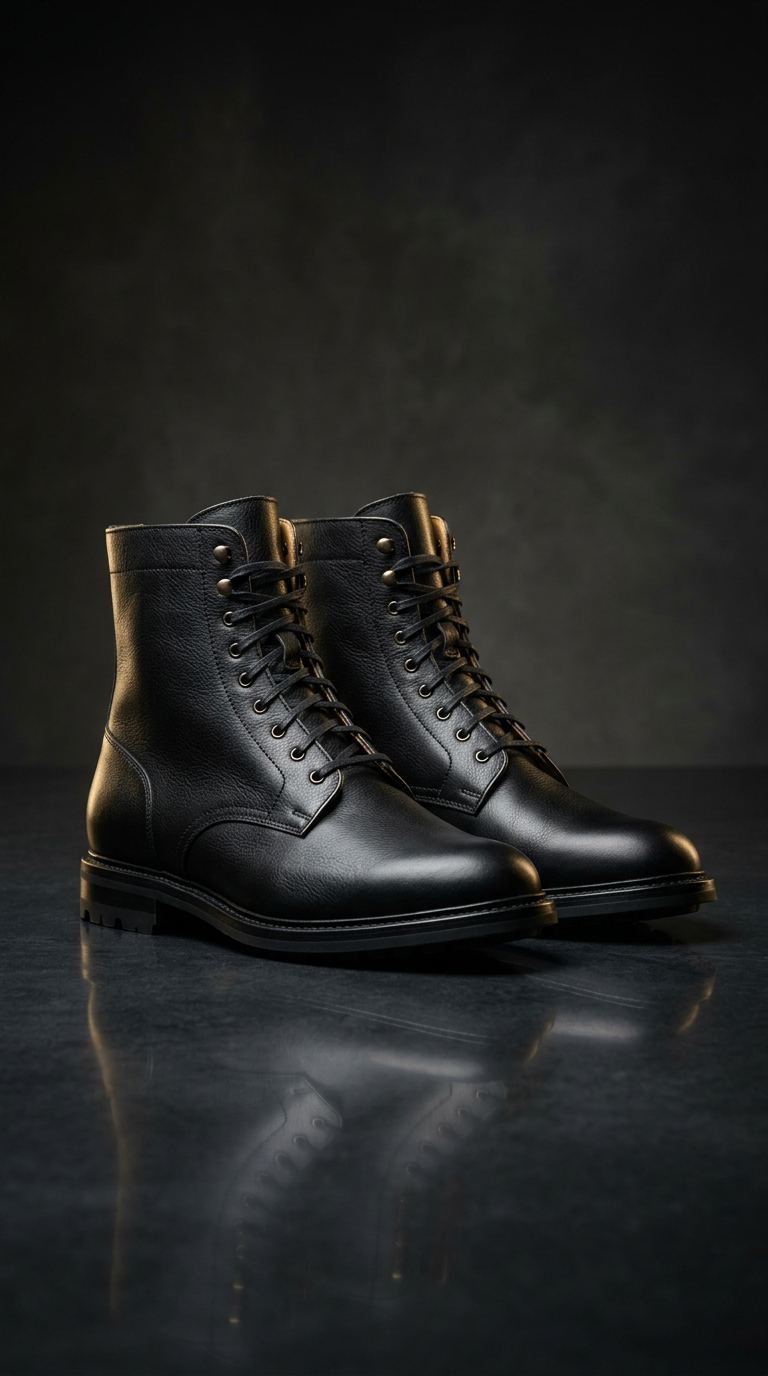 NOIR leather boots detail
